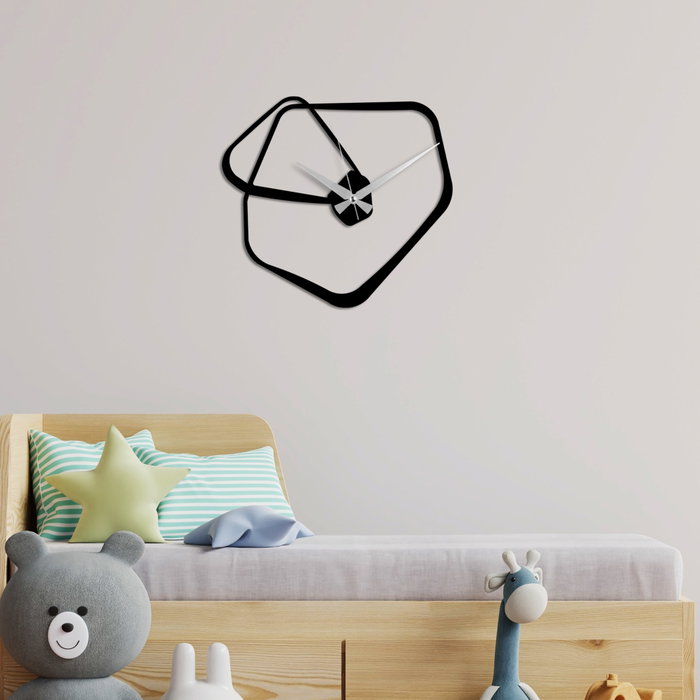 Wallity Amorphous Reloj de Pared Decorativo de Metal Negro